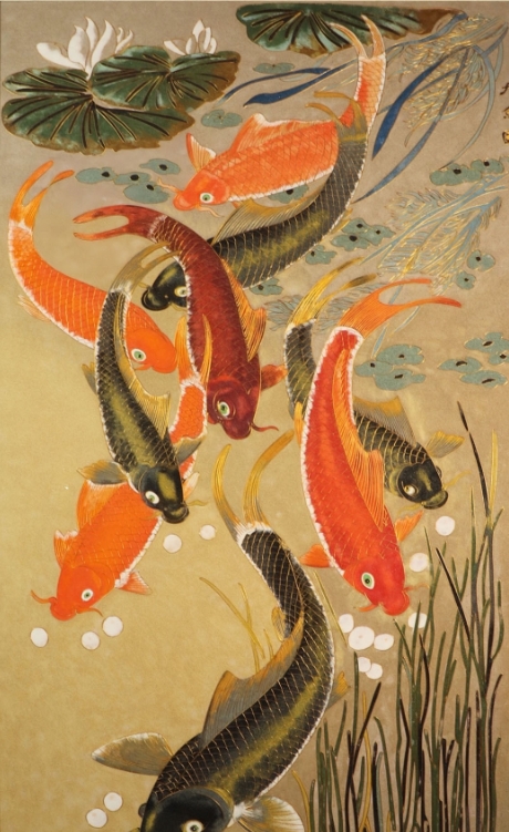 遇见非遗|掐丝珐琅彩岩画：九鱼图
