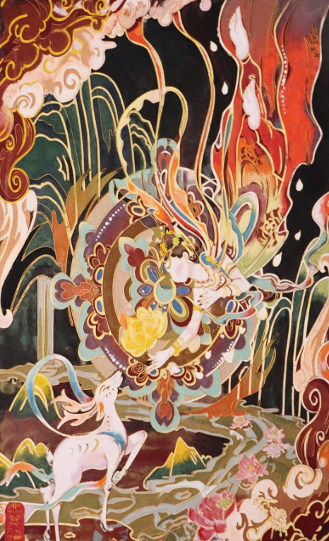 遇见非遗｜掐丝珐琅彩岩画：飞天图